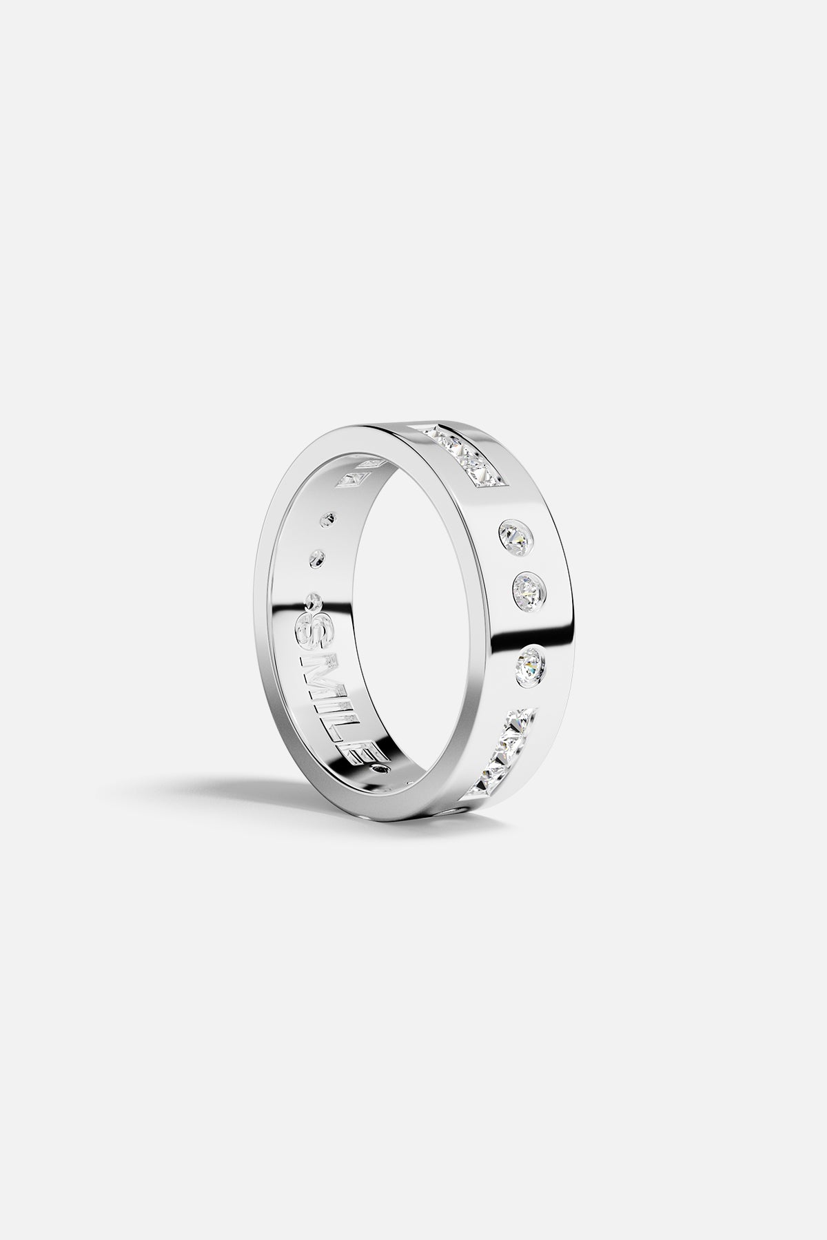 APM Monaco Morse SMILE bague fine blanc 5 mm