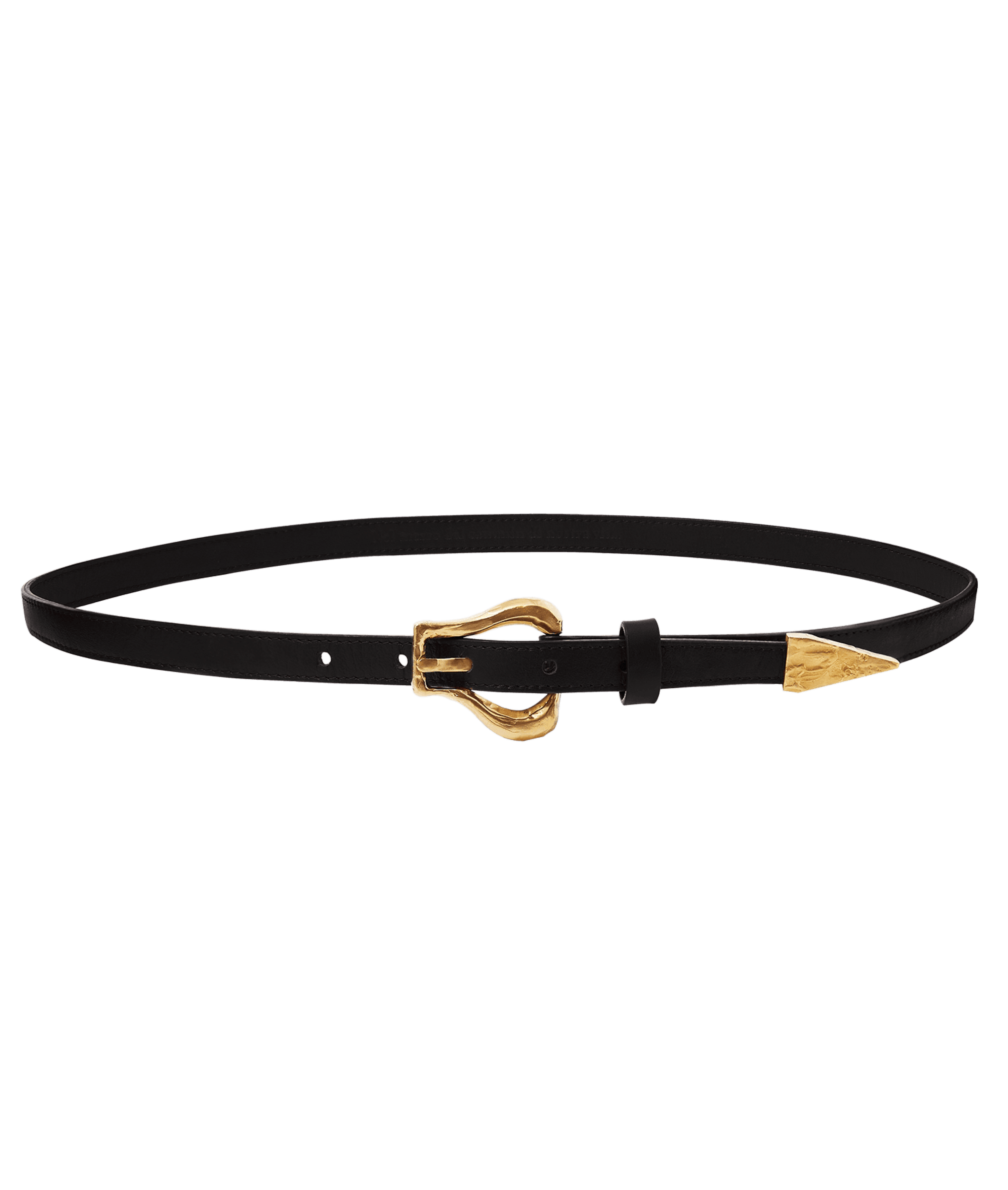Alighieri Link Wanderlust ceinture cuir noir boucle dorée