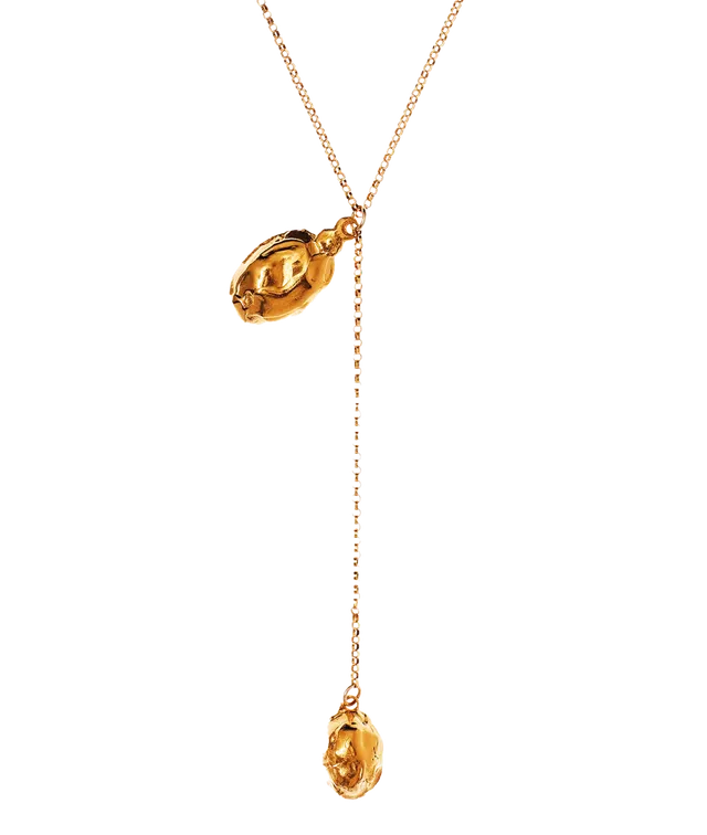 Alighieri Lunar Rocks collier plaqué or 24ct texturé