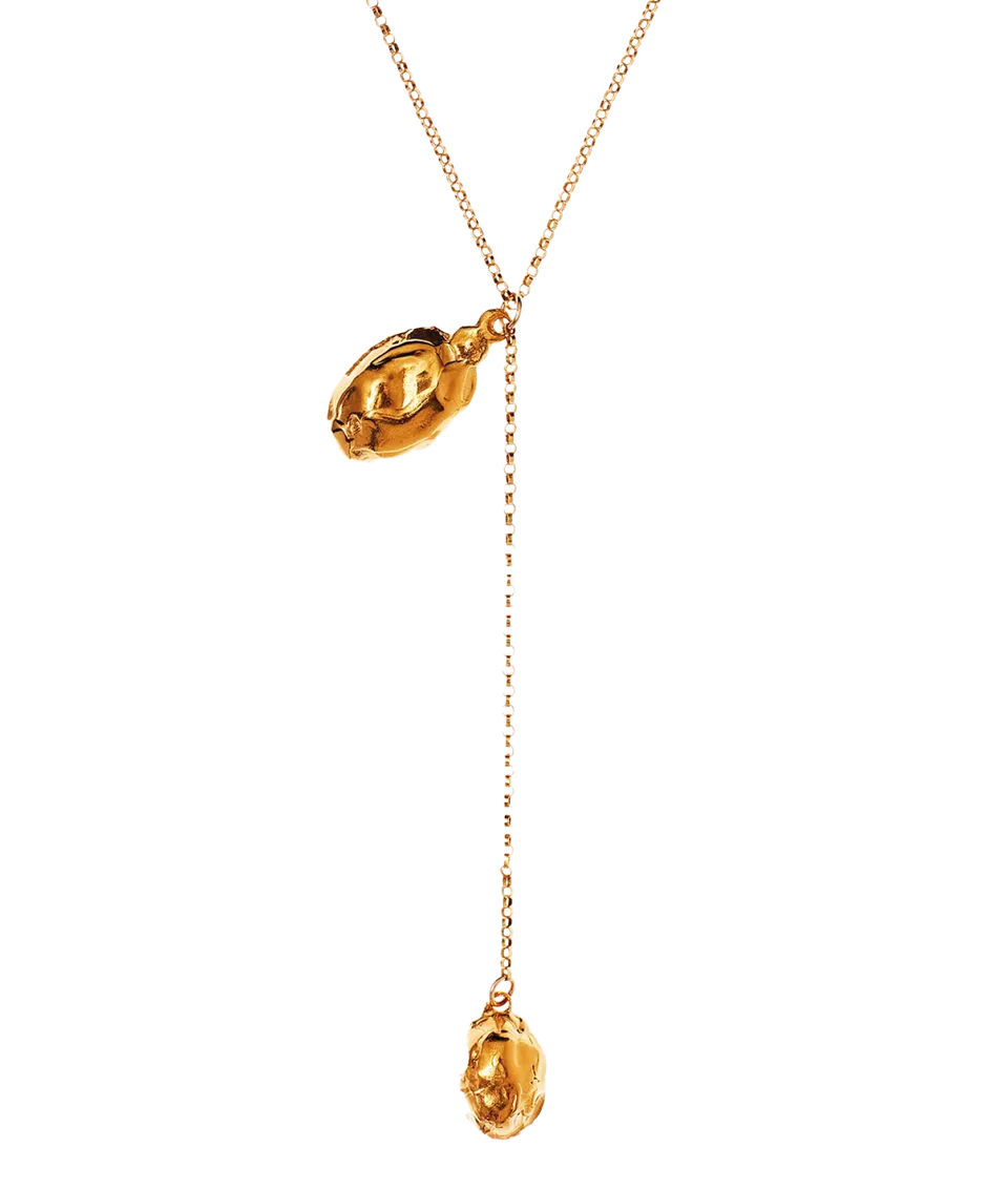 Alighieri Lunar Rocks collier plaqué or 24ct texturé