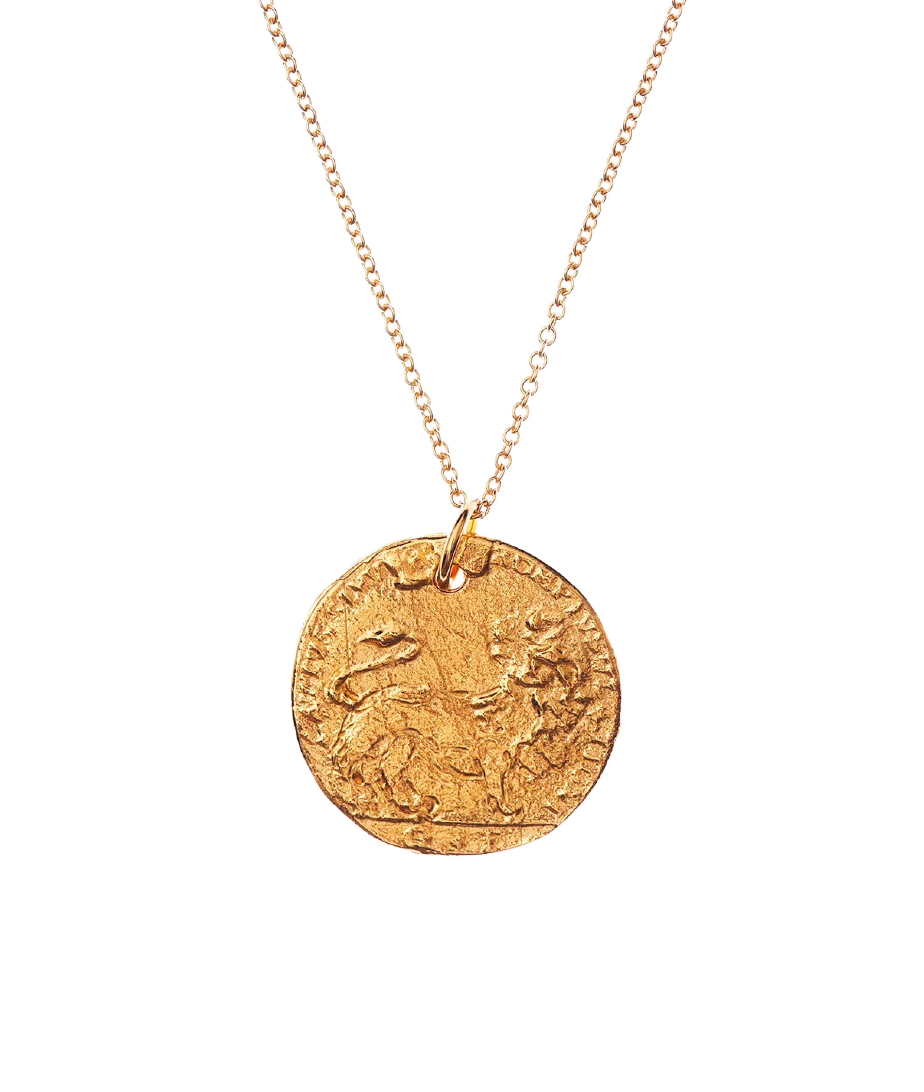 Alighieri Leone Medallion collier plaqué or lion