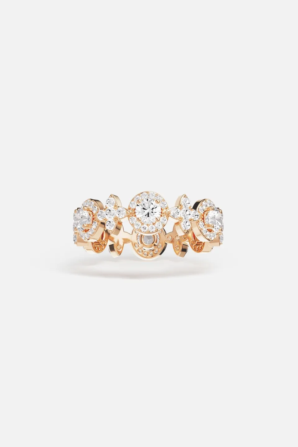APM Monaco Météorites Glamour bague or rose pavé zircons