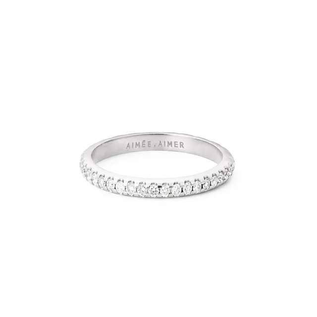 Aimée Aimer Bi bague or blanc diamants alliance taille 52