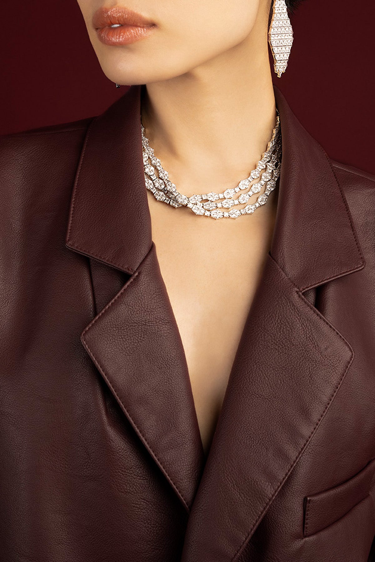 APM Monaco Festival Art Déco collier argent 40 cm