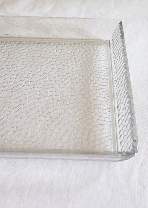 Aimée Aimer Ecaille plateau verre Baccarat 31 cm