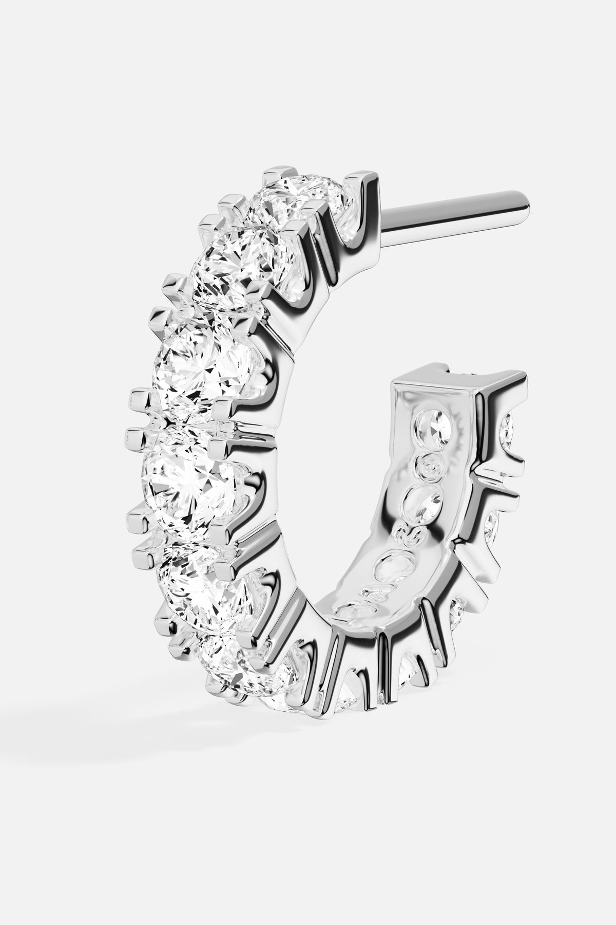APM Monaco Lumière Tennis mini-créoles argent rhodium