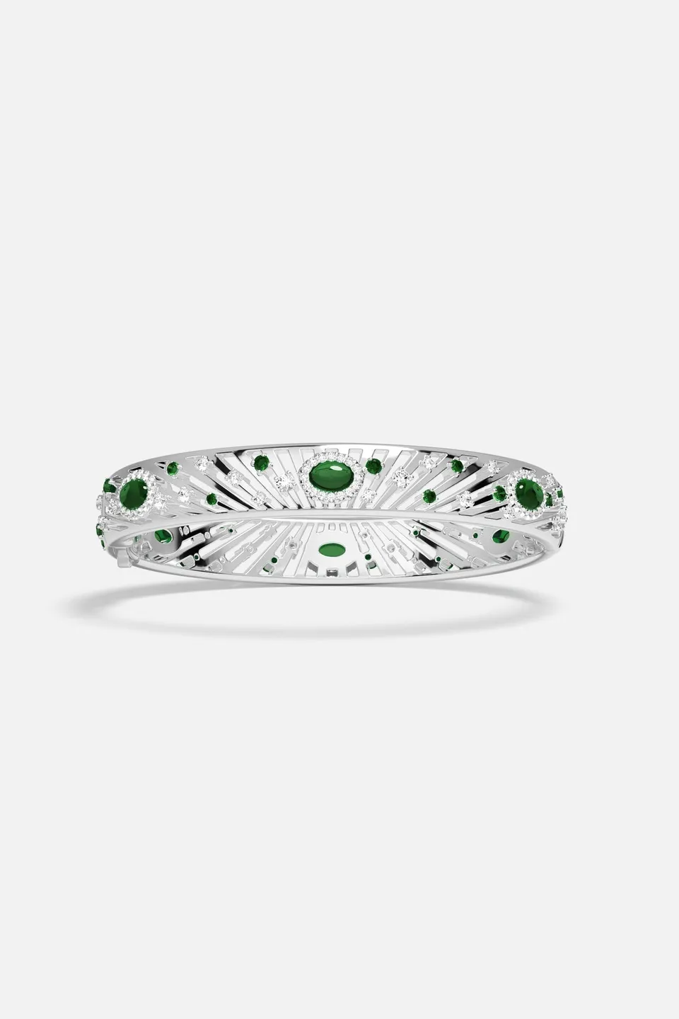 APM Monaco Automne Éventails Jonc vert zircon taille M