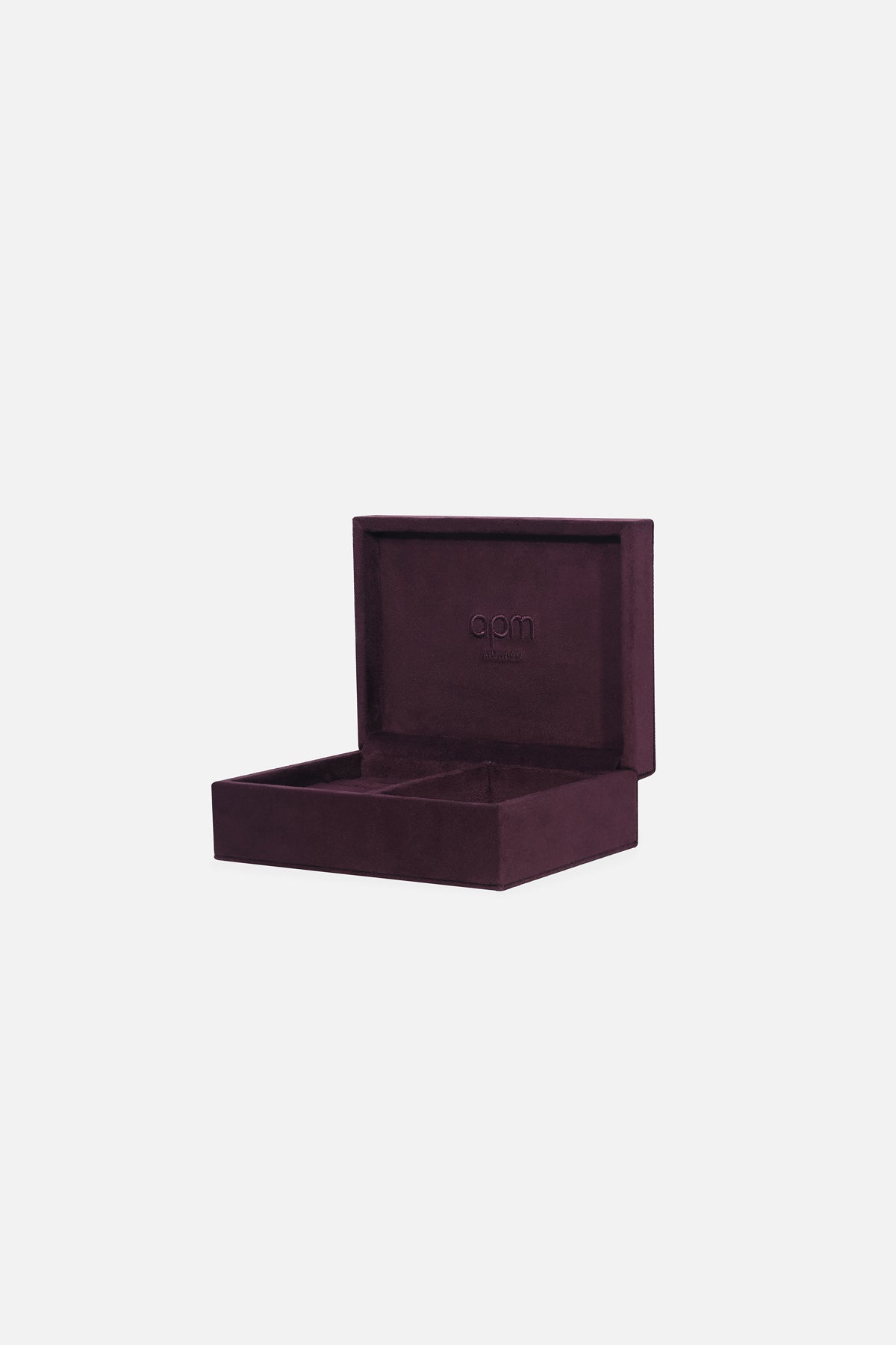 APM Monaco Automne boîte à bijoux suède prune 16,5cm