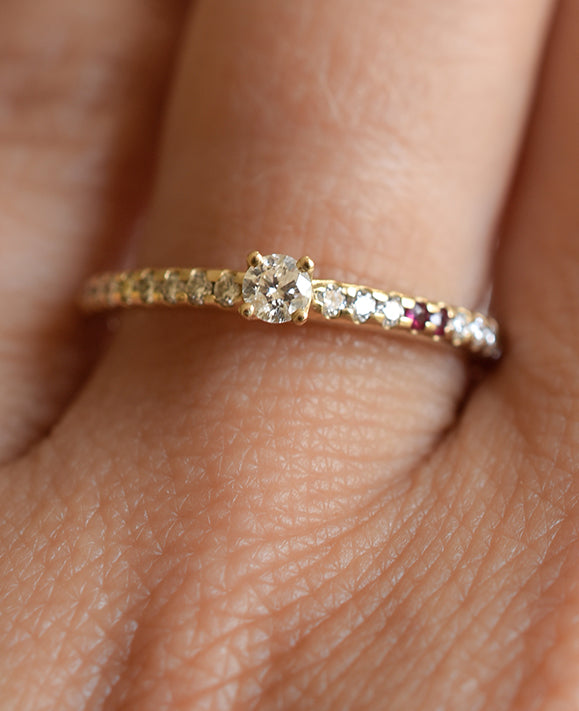 Aimée Aimer Spicy Love bague or jaune rubis diamants