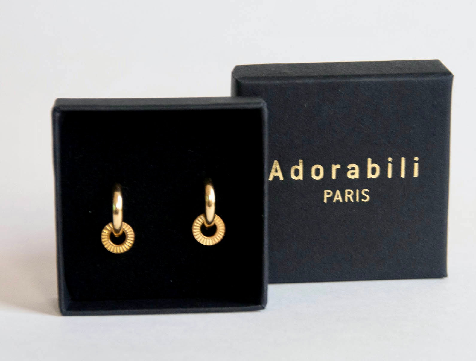 Adorabili Heavy Hoops x Pampilles créoles acier Stars 12 mm doré