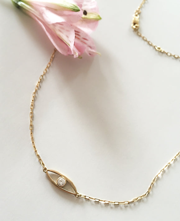 Aimée Aimer Bel Aloha collier or jaune diamant 42 cm