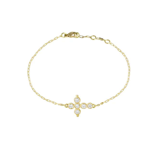 Aimée Aimer Petit AA Promessa bracelet or jaune diamants 17 cm