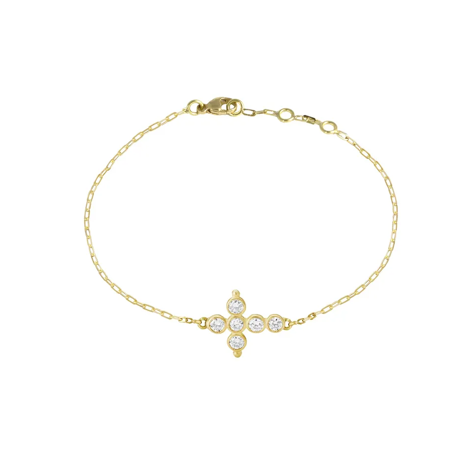 Aimée Aimer Petit AA Promessa bracelet or jaune diamants 17 cm