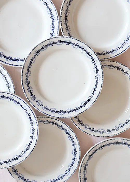 Aimée Aimer Art de la table assiettes Gien Bleu Nuit lot 8