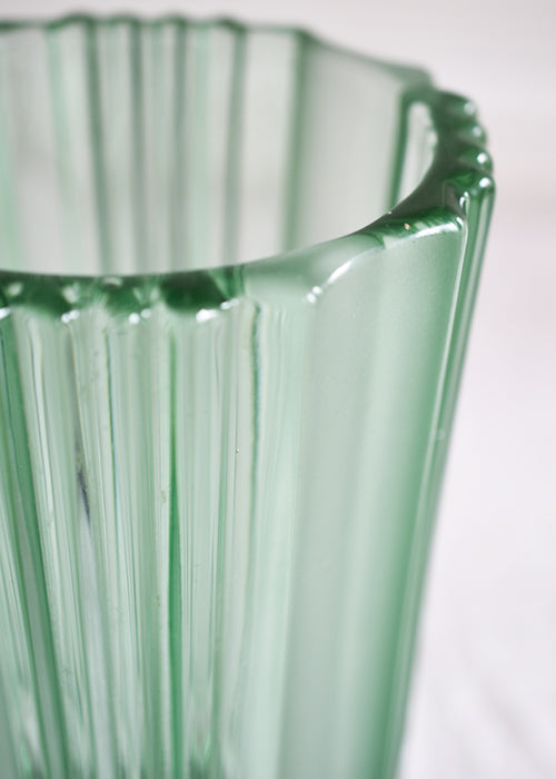 Aimée Aimer Vase Bermudes vase cristal vert d'eau 21 cm pièce unique