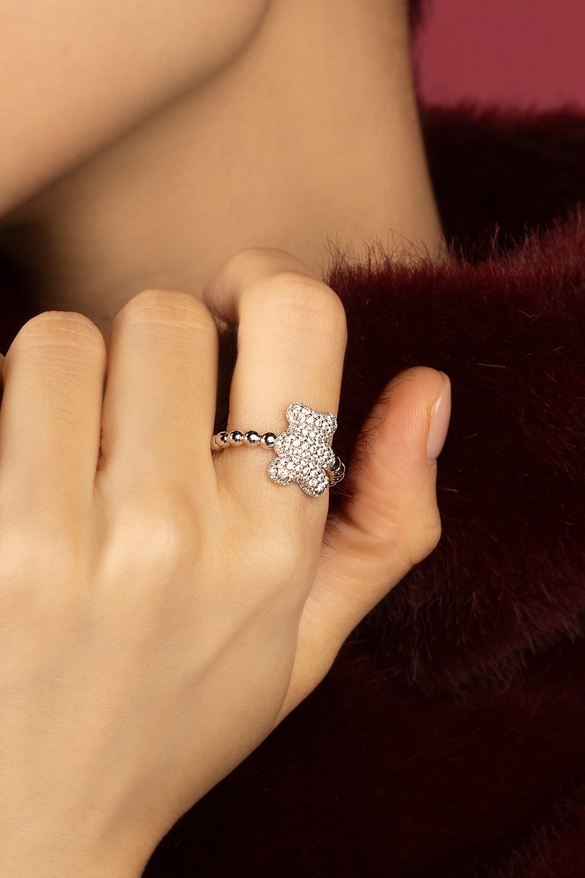 APM Monaco Yummy Baby Snow bague blanche taille 52