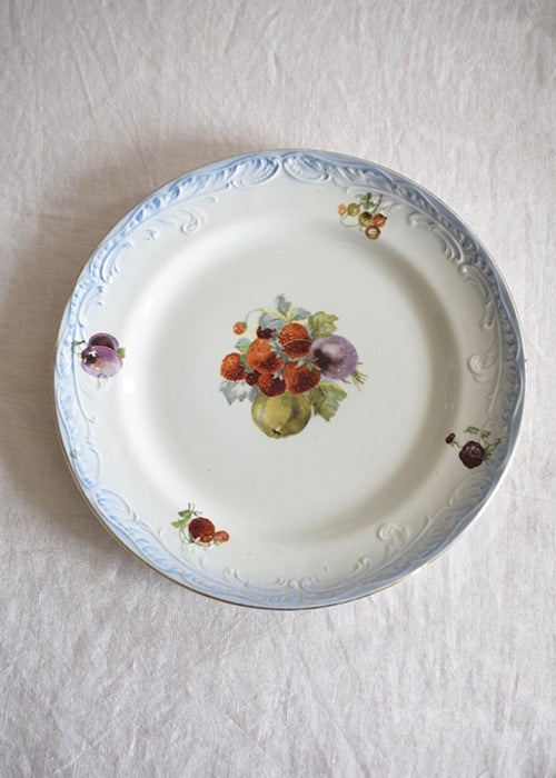 Aimée Aimer Fruits d'été assiettes dessert 8 + plat faïence