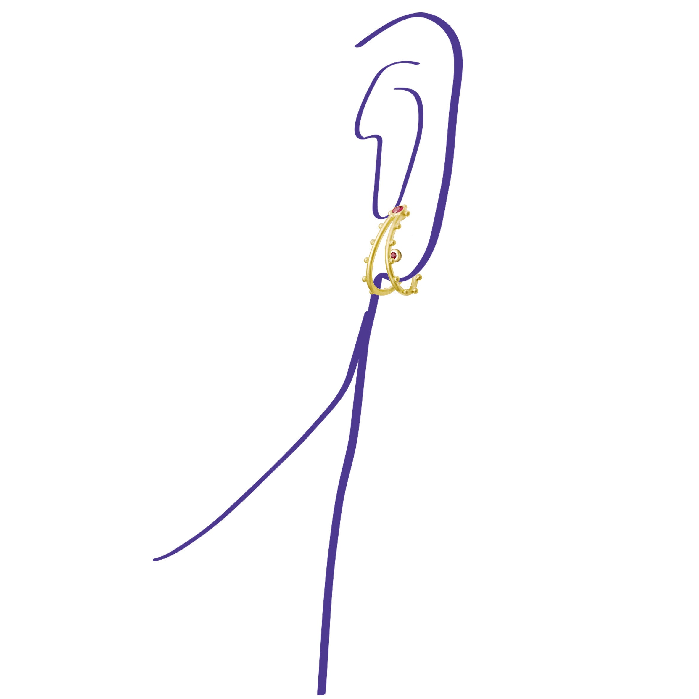 Aimée Aimer BubbleLiane Boucle oreille or jaune rubis unité