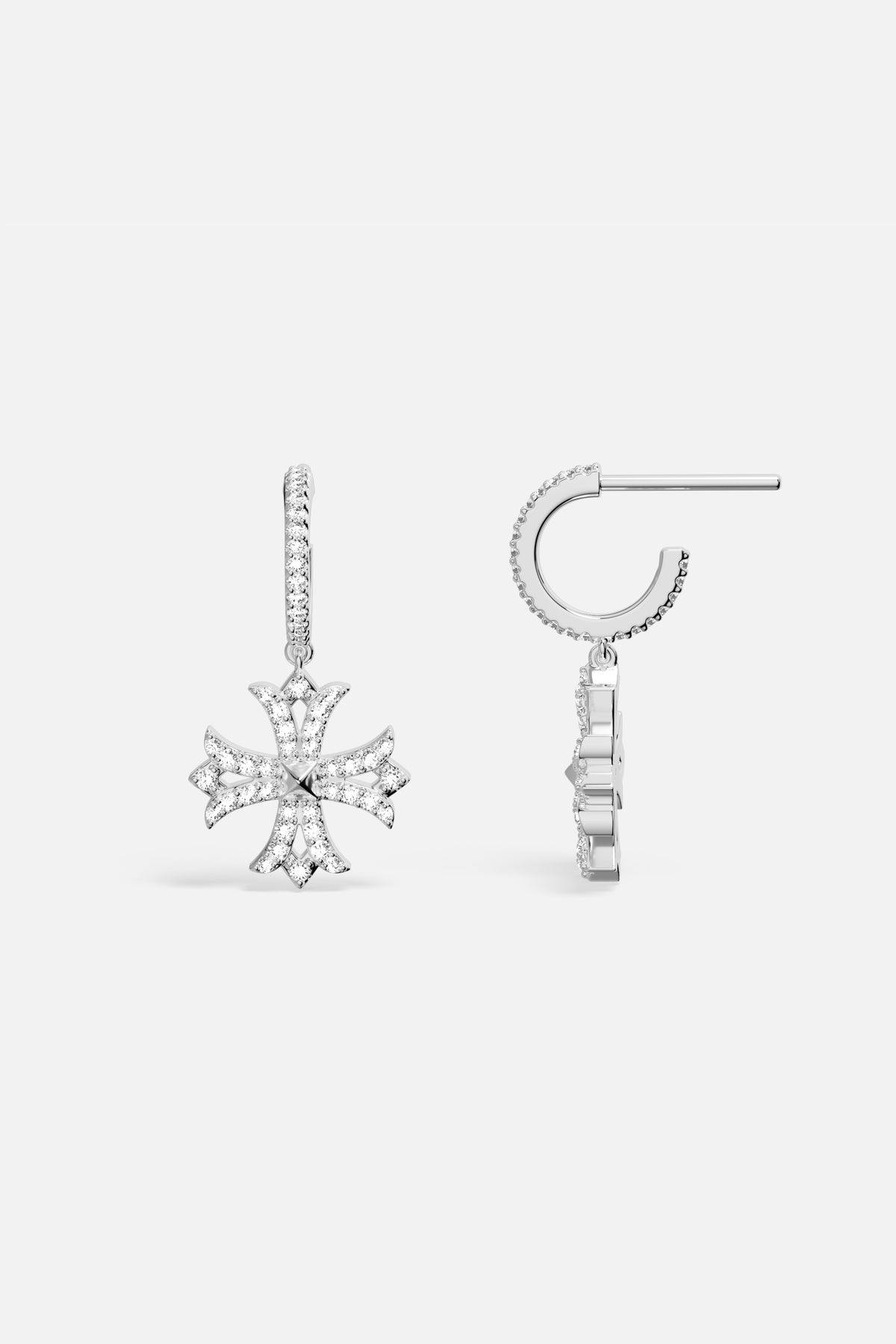 APM Monaco Yacht Club Rock boucles d'oreilles croix blanches