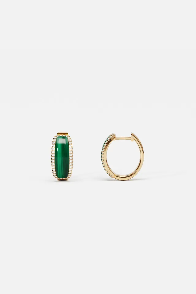 APM Monaco Méditerranée Nice Créoles malachite dorées