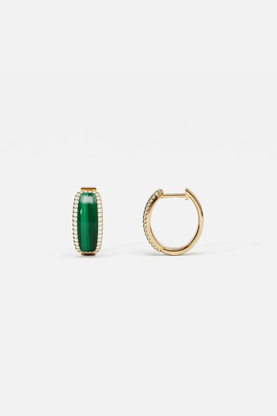 APM Monaco Méditerranée Nice Créoles malachite dorées
