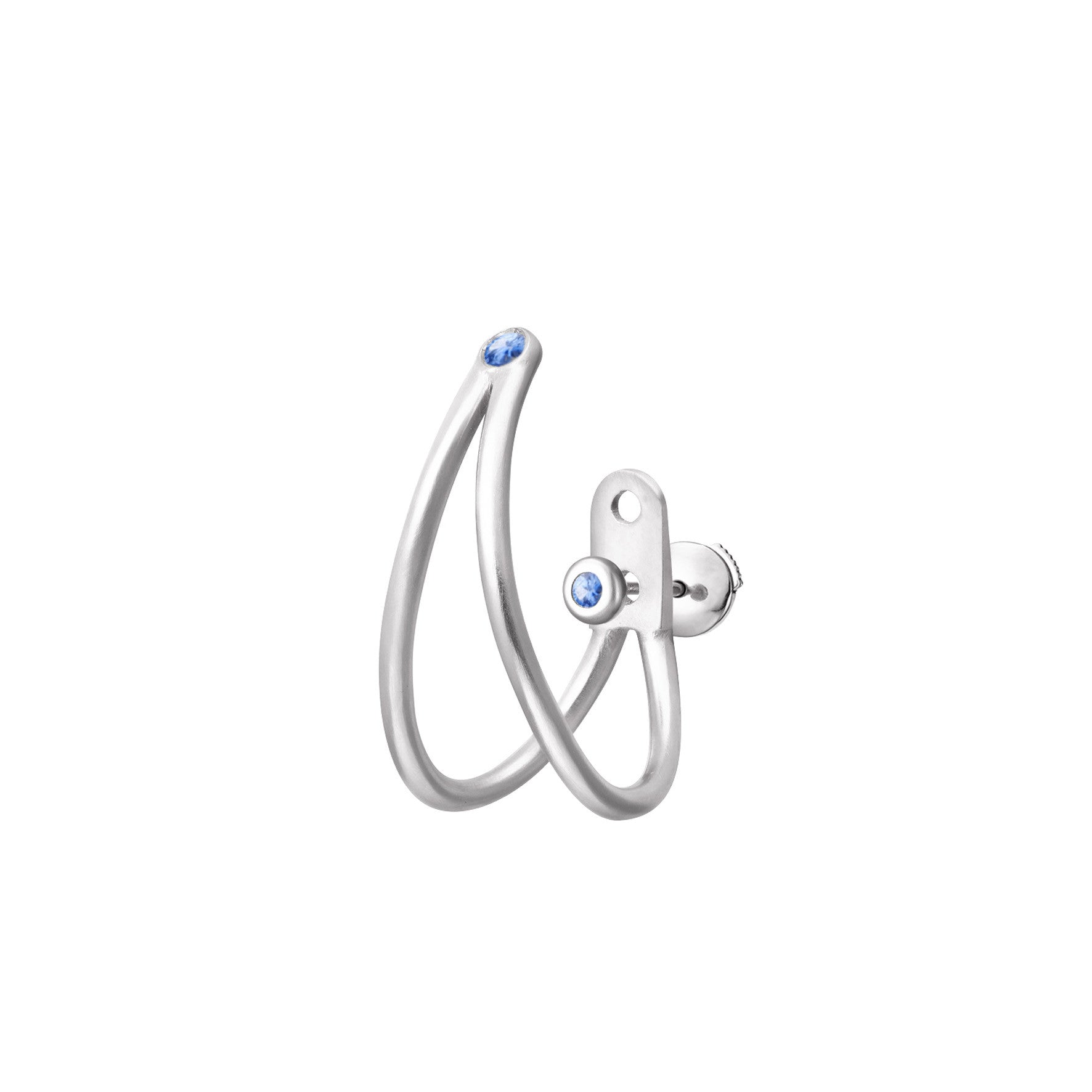 Aimée Aimer Liane Boucle d'oreille or blanc saphirs unité