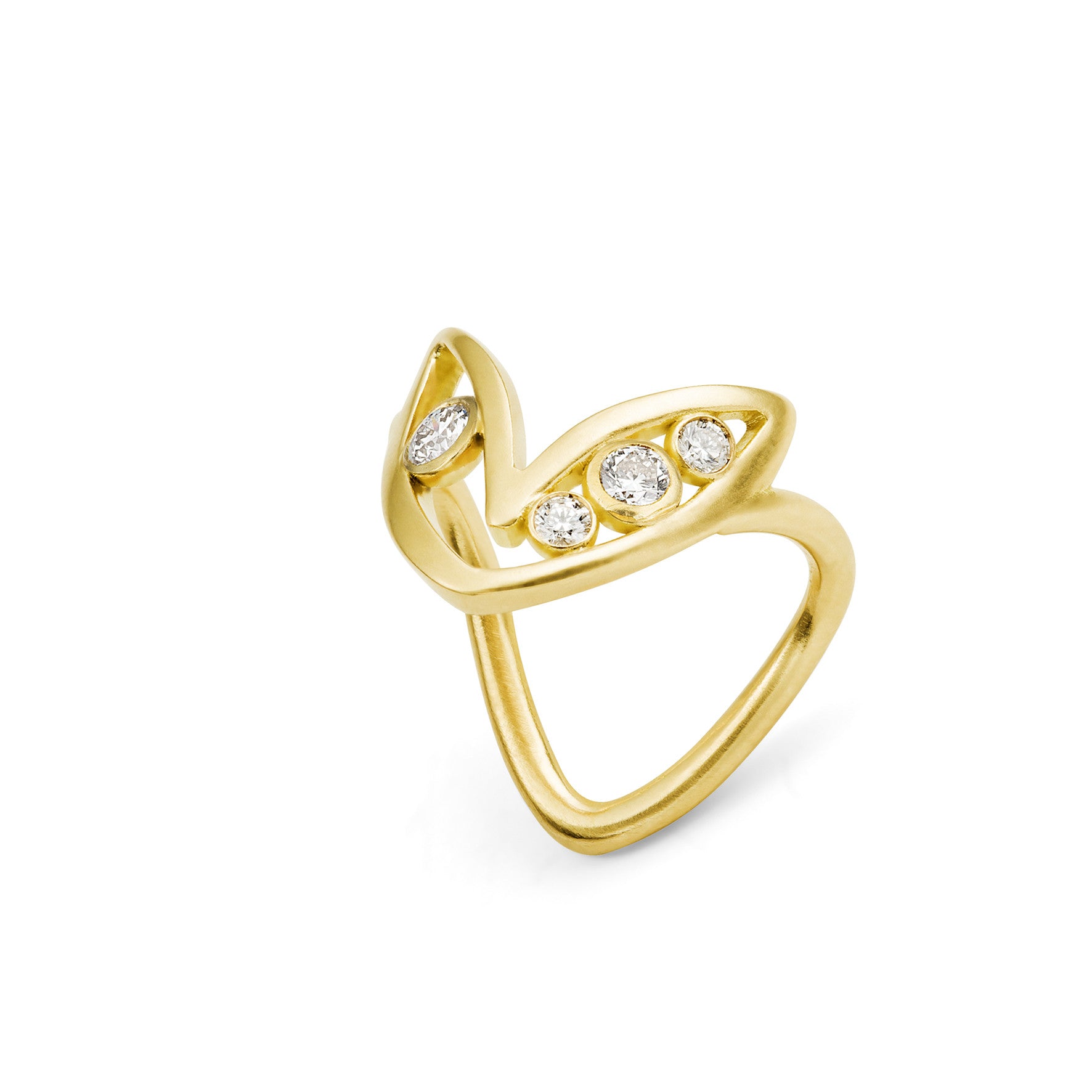 Aimée Aimer Bel Aloha bague or jaune diamants taille 54