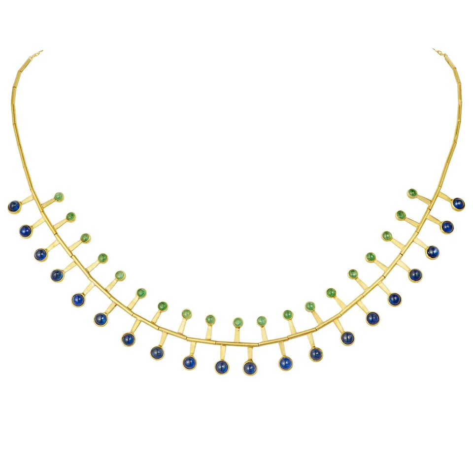 Aimée Aimer Pimenta Collier Or Jaune Émeraude Saphir