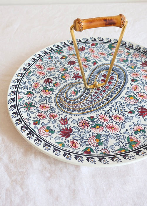 Aimée Aimer Cachemire plat à fromage Gien 35 cm