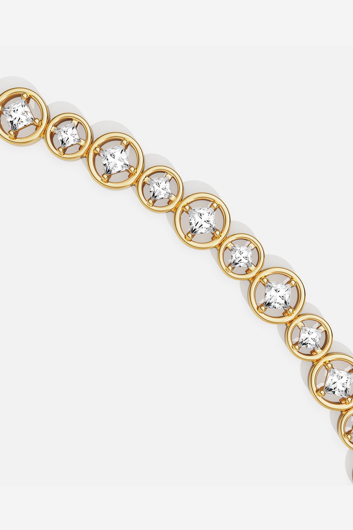 APM Monaco Soleil Les Bulles d'Eau collier or jaune 42 cm zircons