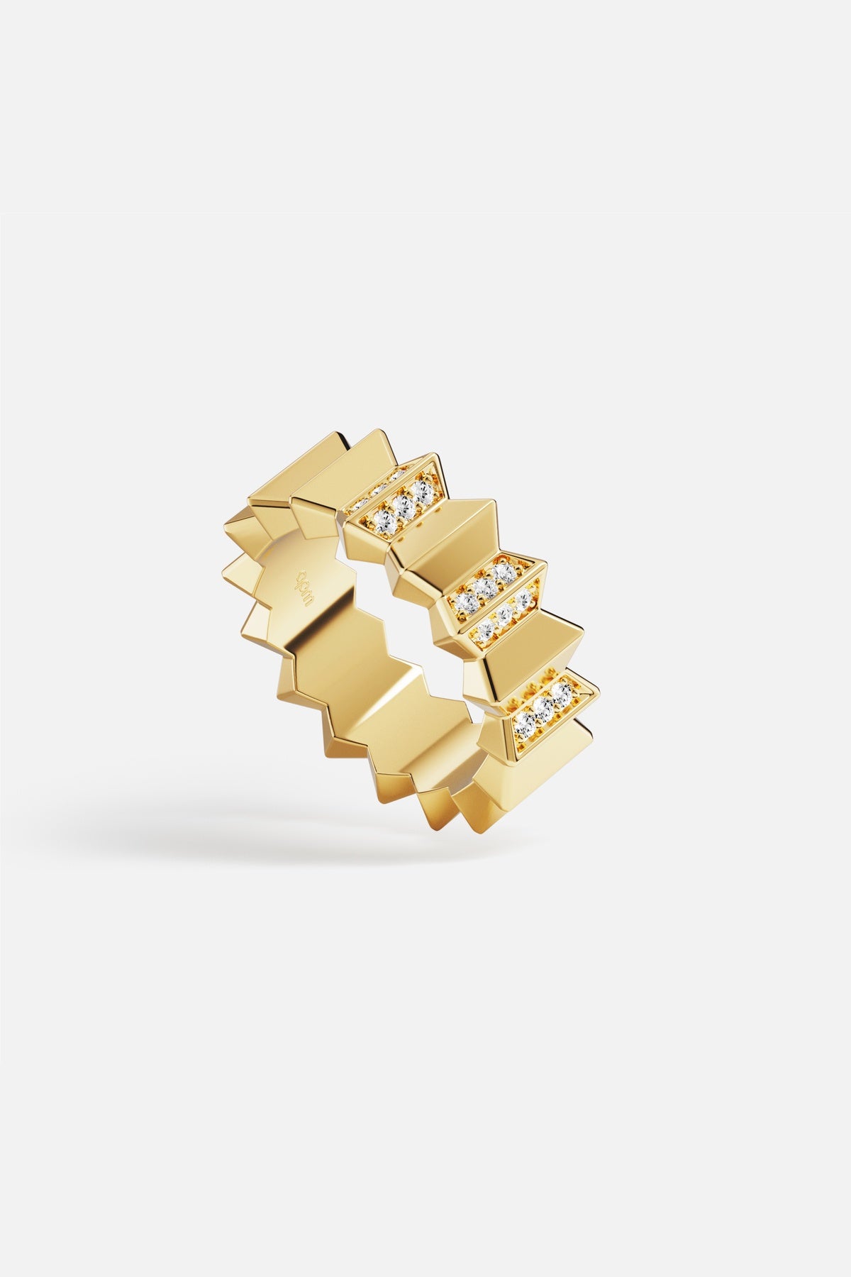 APM Monaco Yacht Club Up and Down Bague dorée 52 zircon