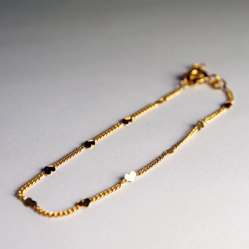 Adorabili Bracelet chaîne de cœur laiton or 24 carats Small