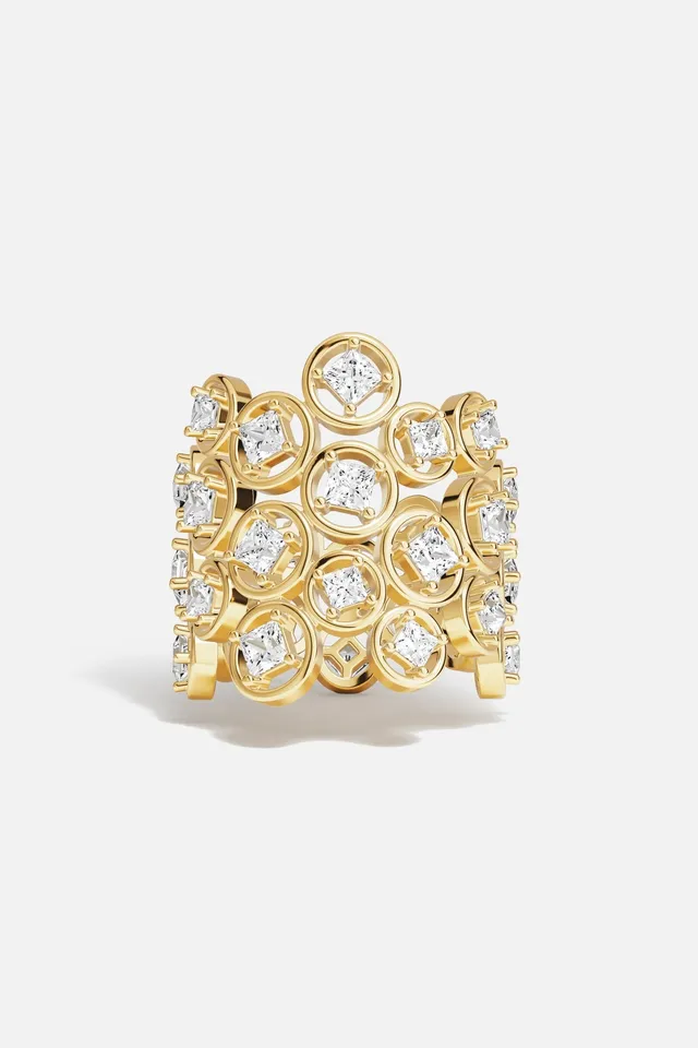 APM Monaco Soleil Bulles d'Eau Bague triple dorée