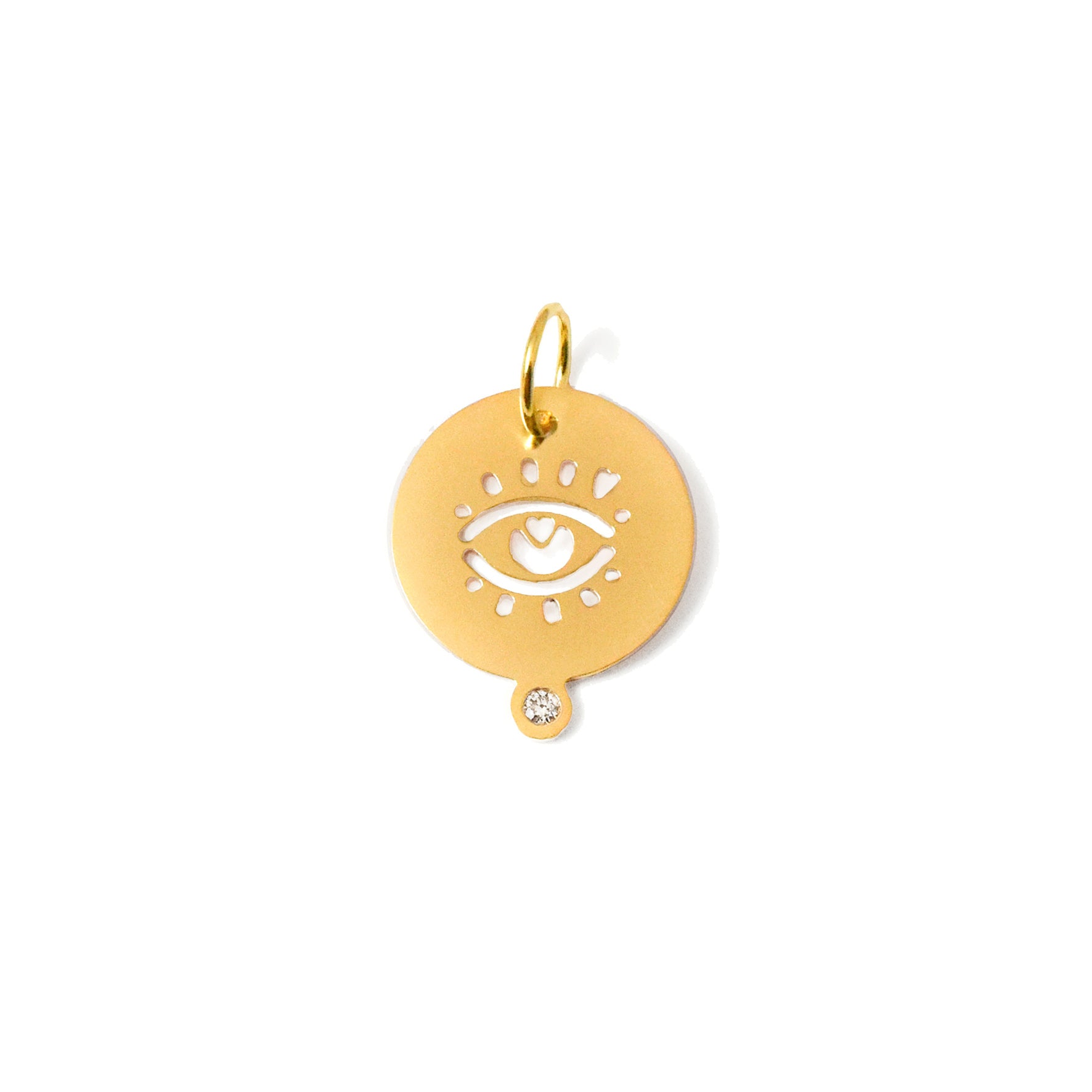 Aimée Aimer Médailles Heureuses médaille Oeil or jaune diamant