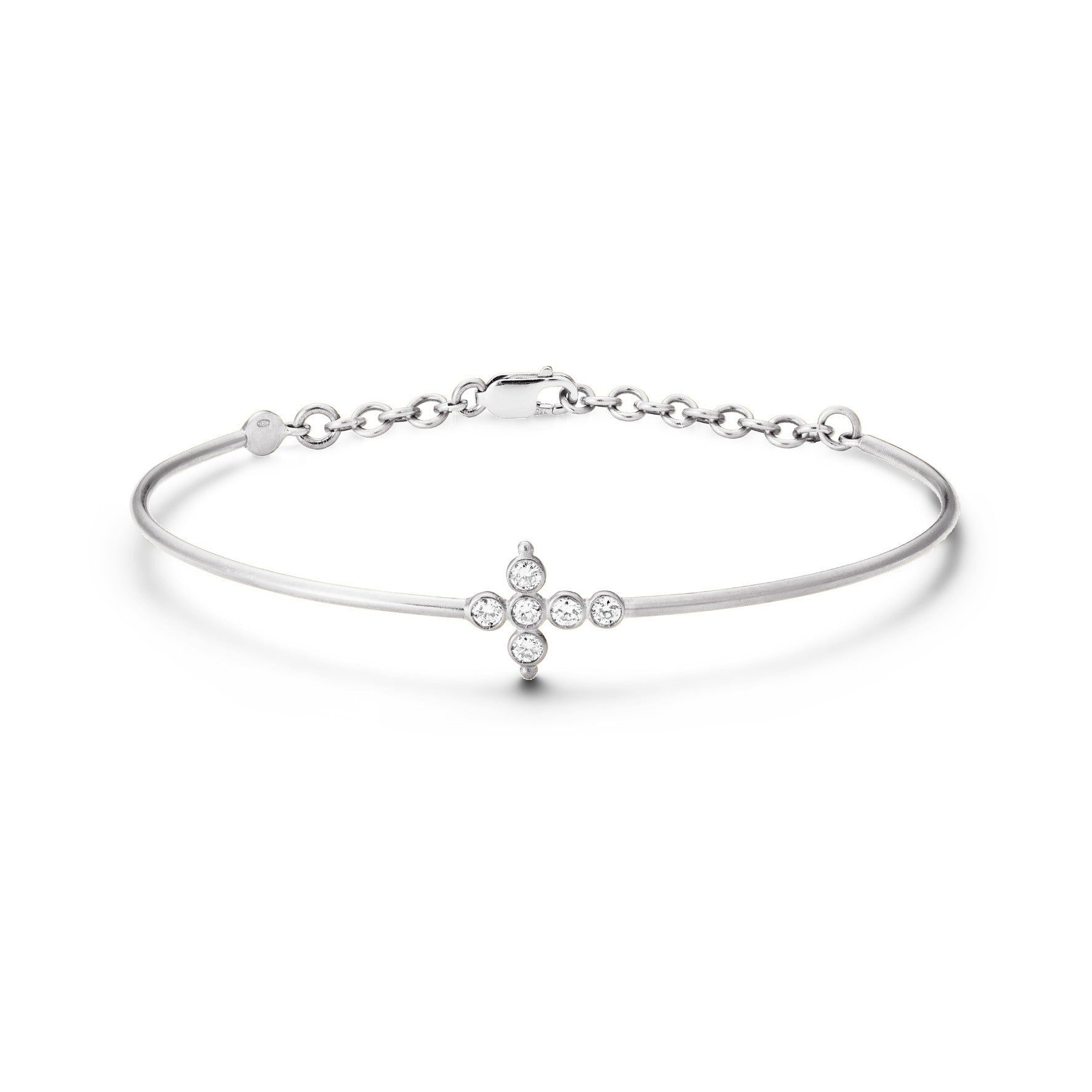 Aimée Aimer Petit AA jonc or blanc diamants medium