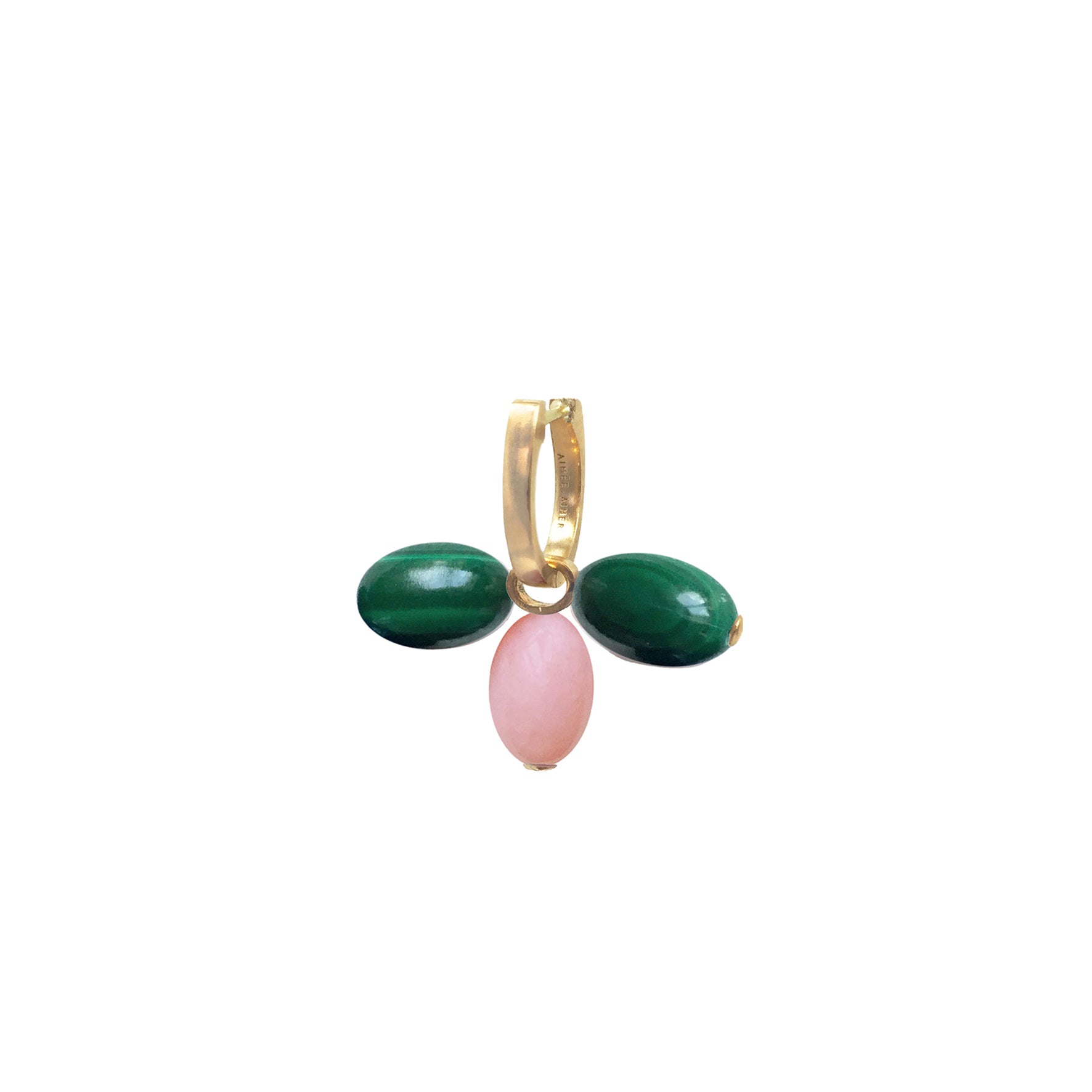 Aimée Aimer Tiare créole or malachite opale rose unité