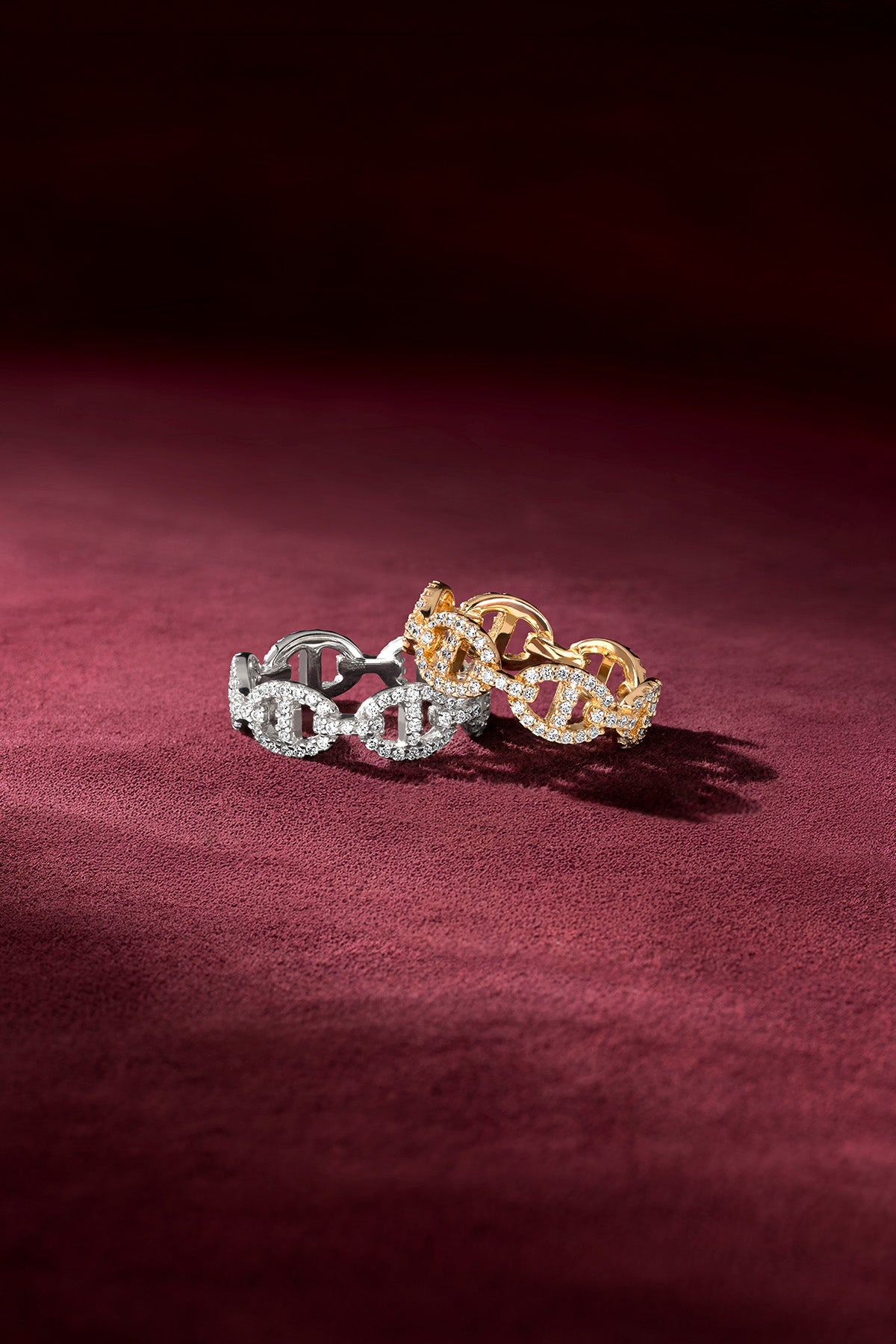 APM Monaco Yacht Club Marine bague maille argentée