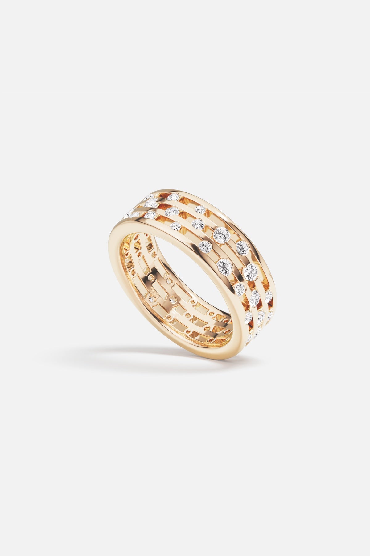 APM Monaco Automne Graphique bague anneau or rose zirconias taille 52