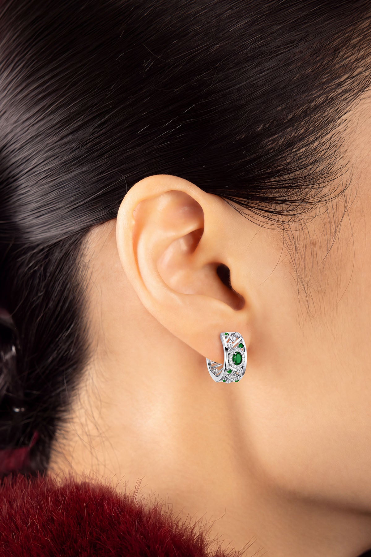 APM Monaco Automne Les Éventails boucles d'oreilles vertes