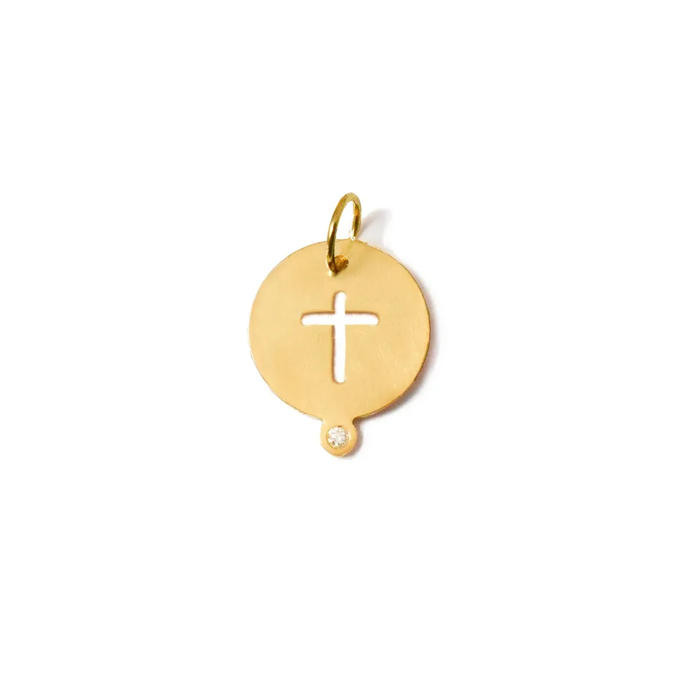 Aimée Aimer Les Médailles Heureuses médaille Croix or jaune diamant