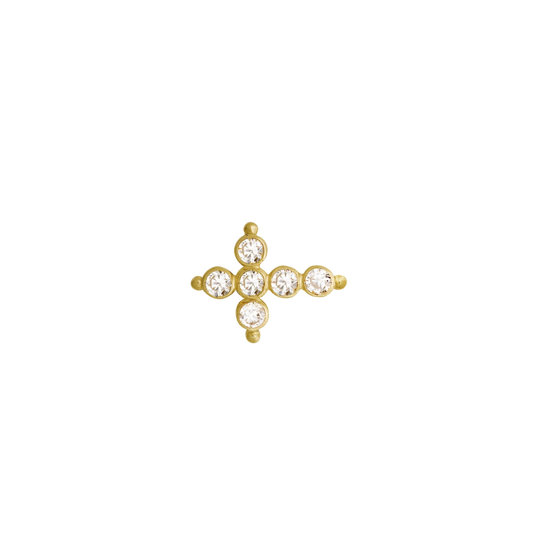 Aimée Aimer Petit AA puce oreille or jaune diamants paire