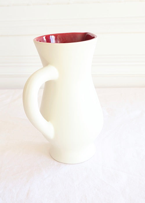 Aimée Aimer Pichet Blanc Vermillon carafe faïence 21 cm