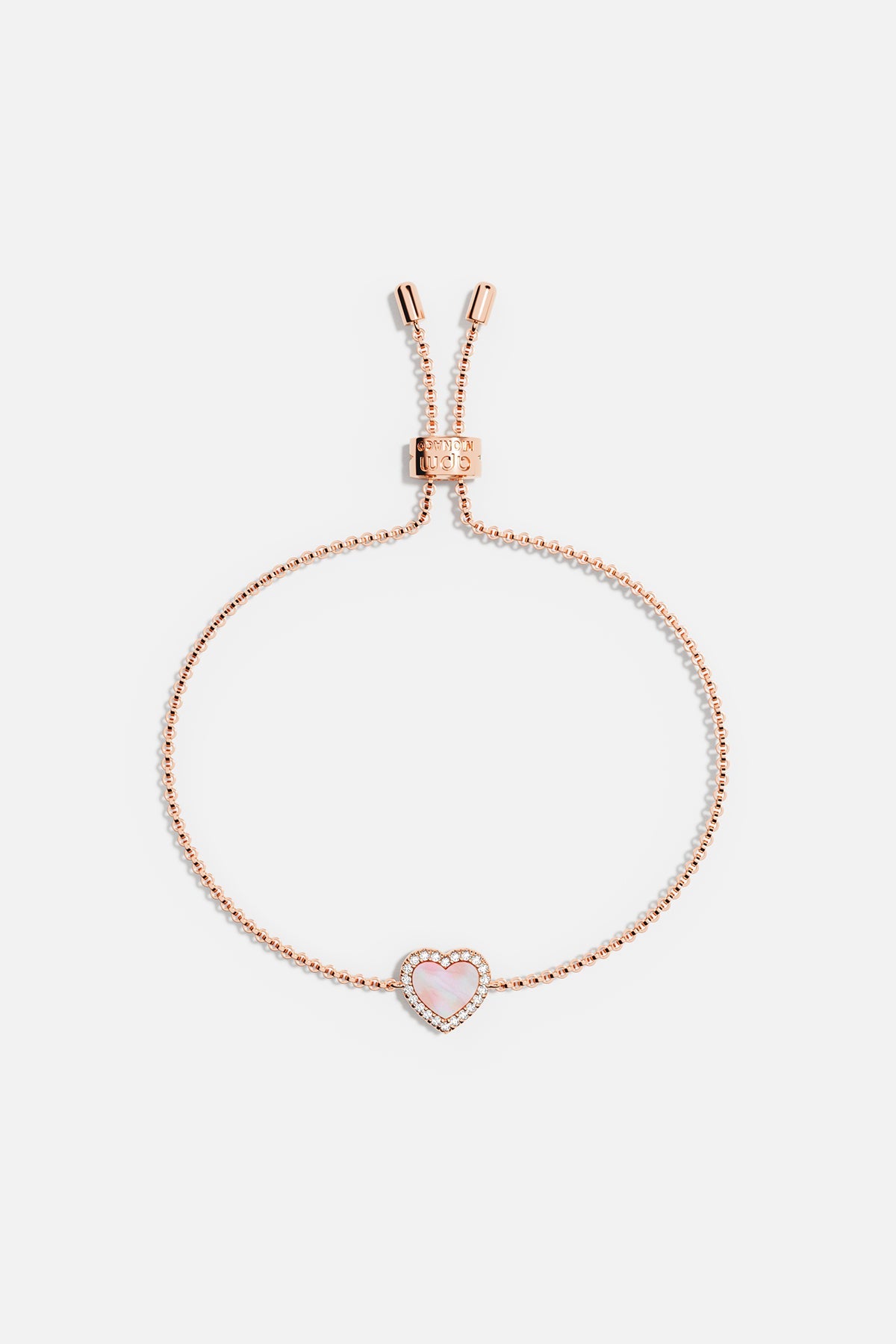 APM Monaco Méditerranée bracelet cœur nacre rose or rose