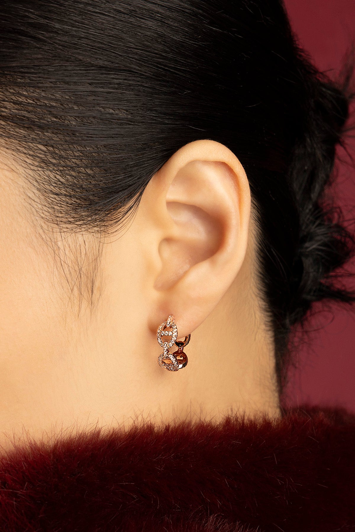 APM Monaco Yacht Club Marine Boucles or rose zircons
