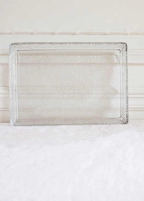 Aimée Aimer Ecaille plateau verre Baccarat 31 cm