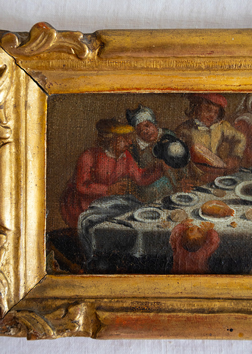 Aimée Aimer Œuvres Huile sur toile 10 x 15,5 cm banquet