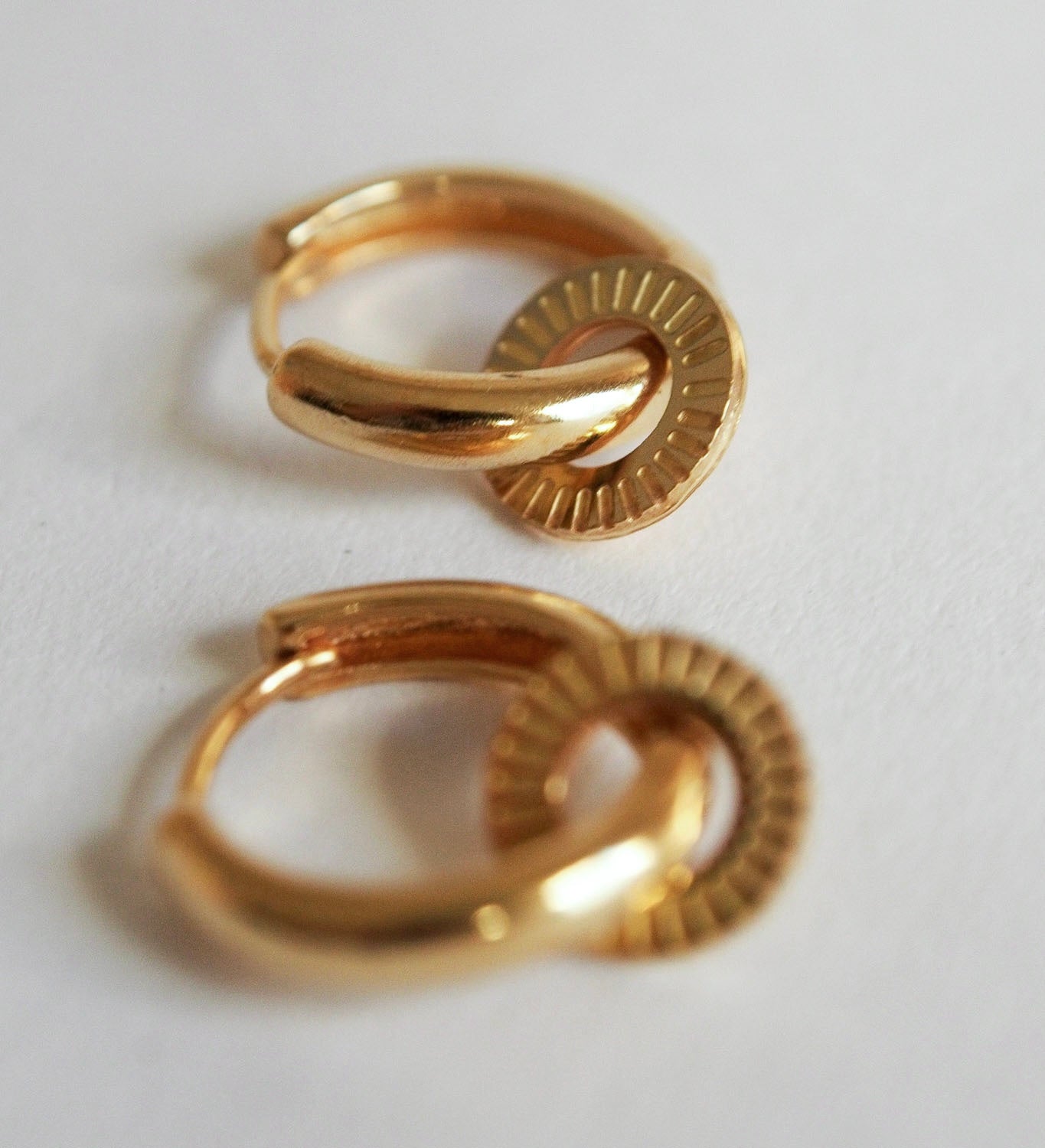 Adorabili Heavy Hoops x Pampilles créoles acier Stars 12 mm doré