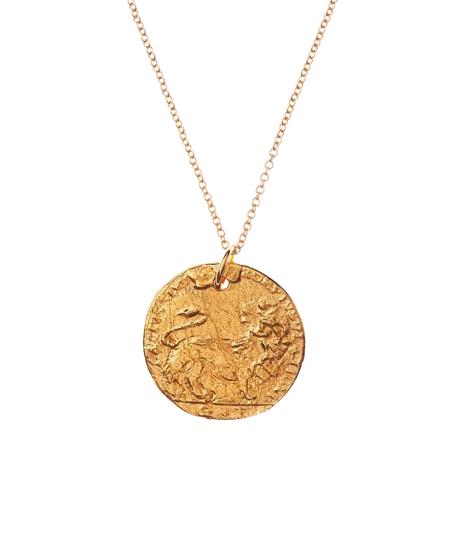 Alighieri Leone Medallion collier plaqué or lion