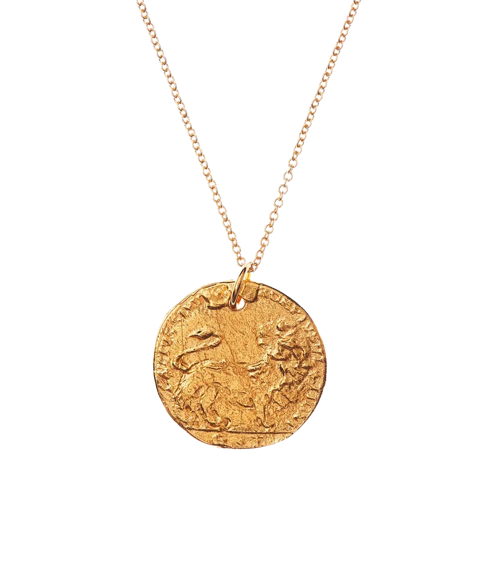 Alighieri Leone Medallion collier plaqué or lion
