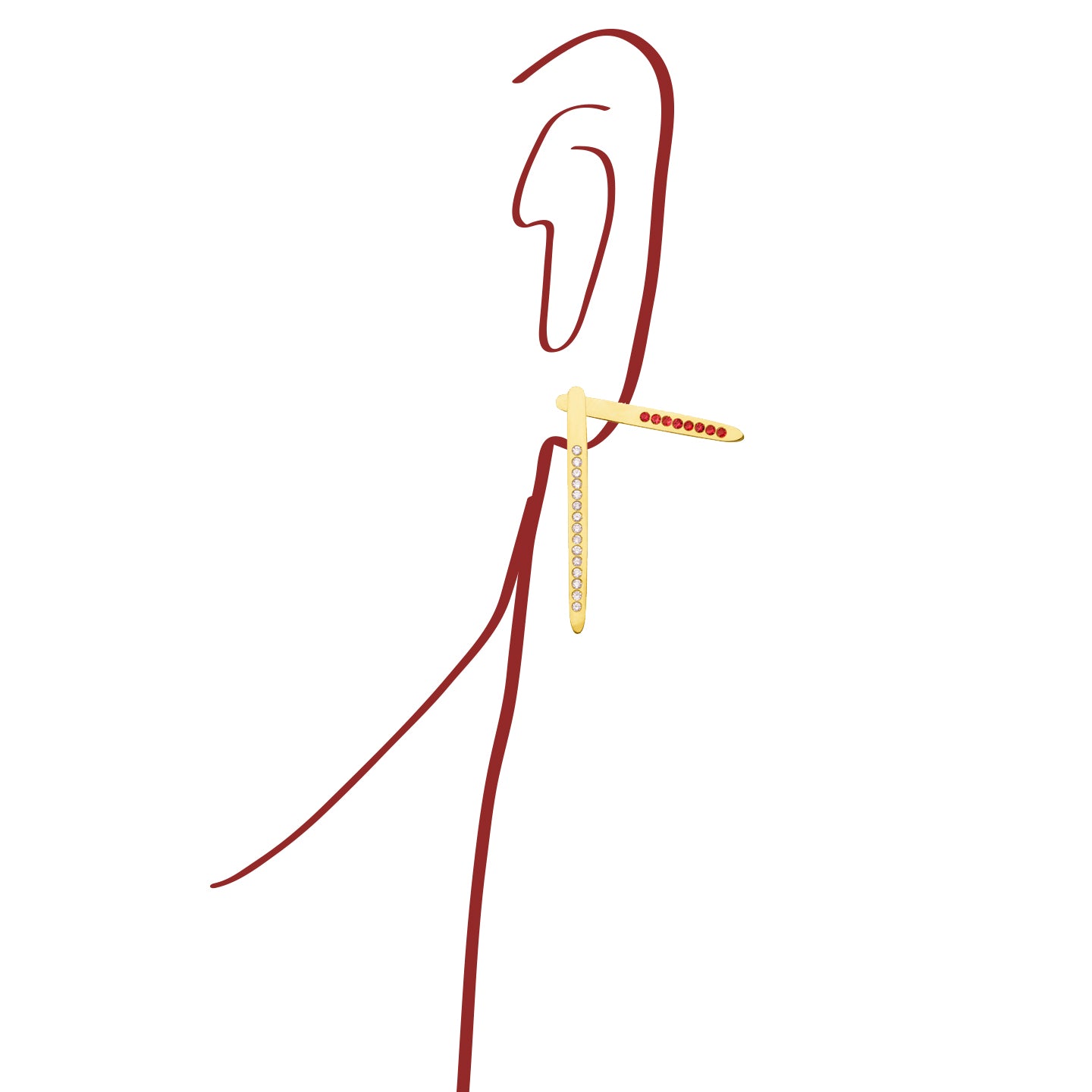 Aimée Aimer Sunrise boucle d'oreille or jaune rubis unité